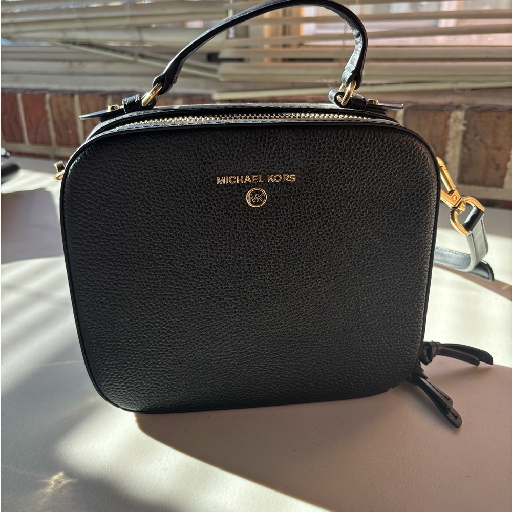 Michael Kors Black and Gold Crossbody Bag